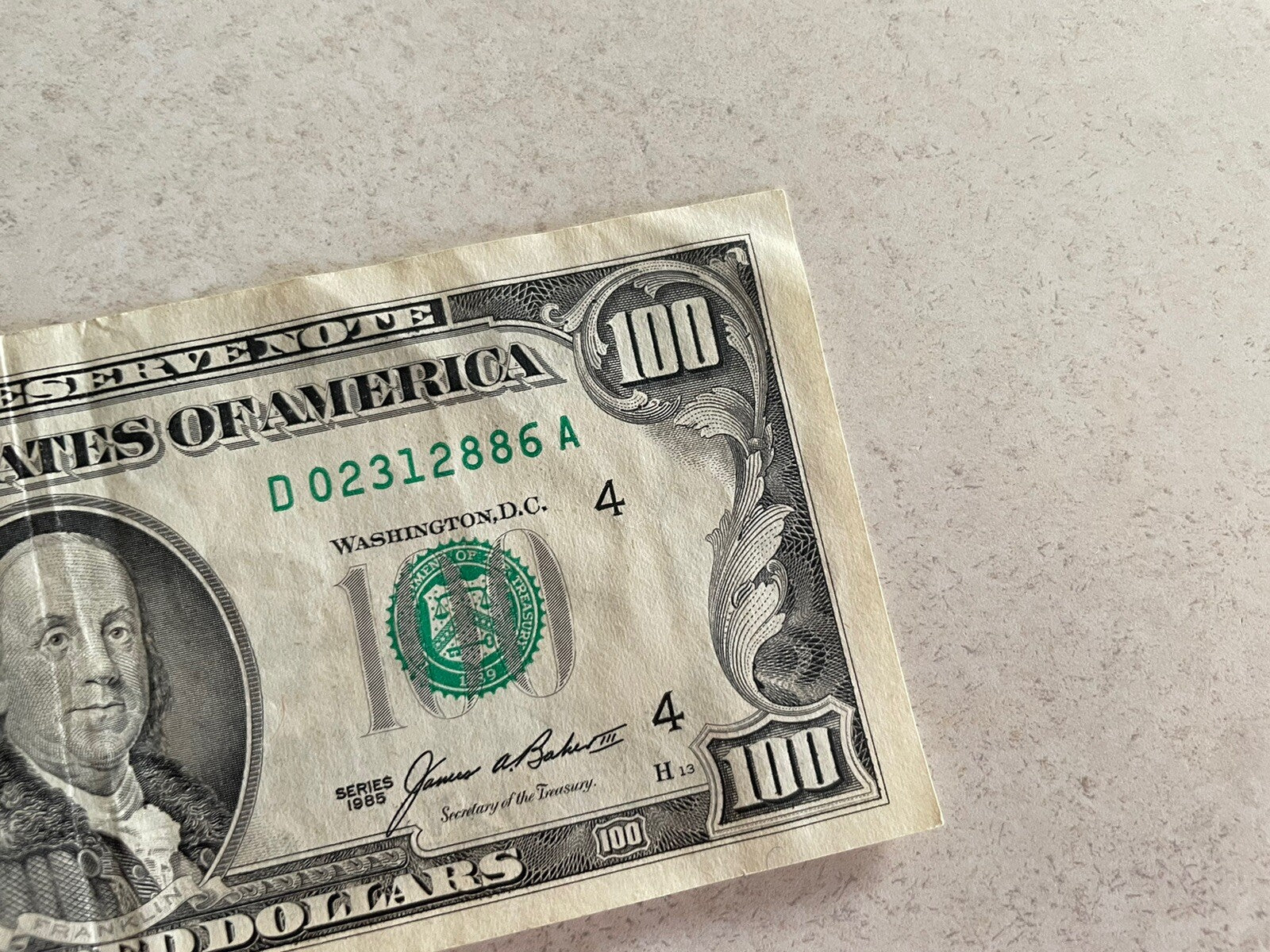 NU 1985 Series $100 One Hundred Dollar Bill