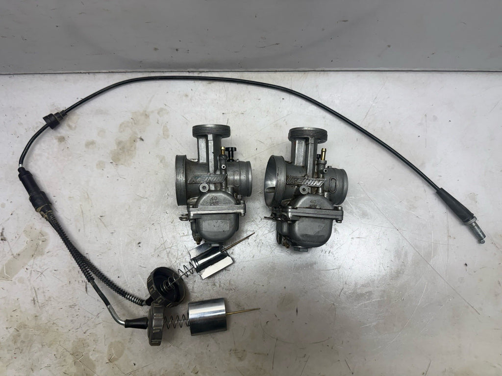 Yamaha Banshee Keihin PWK 40 Carbs Carburetor Set w/ Throttle Cable