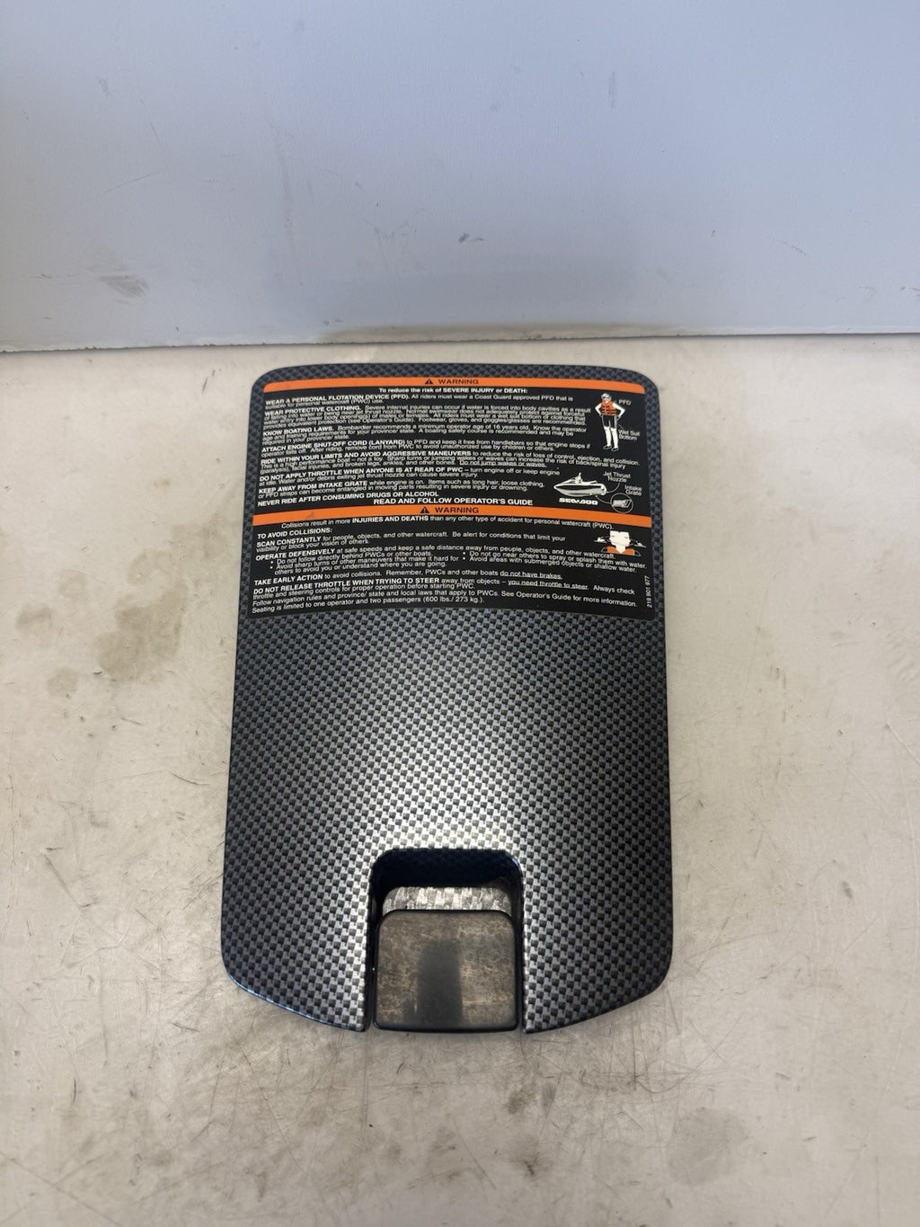 2003-2004 Sea-Doo GTX 4-TEC OEM Glove Box Door Lid Black Carbon Fiber Design