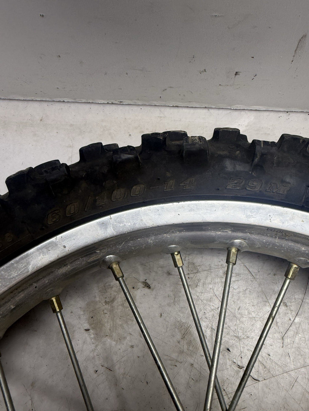 2000-2009 Kawasaki KX65 OEM Front Wheel Rim & Tire Ass’y 60/100-14