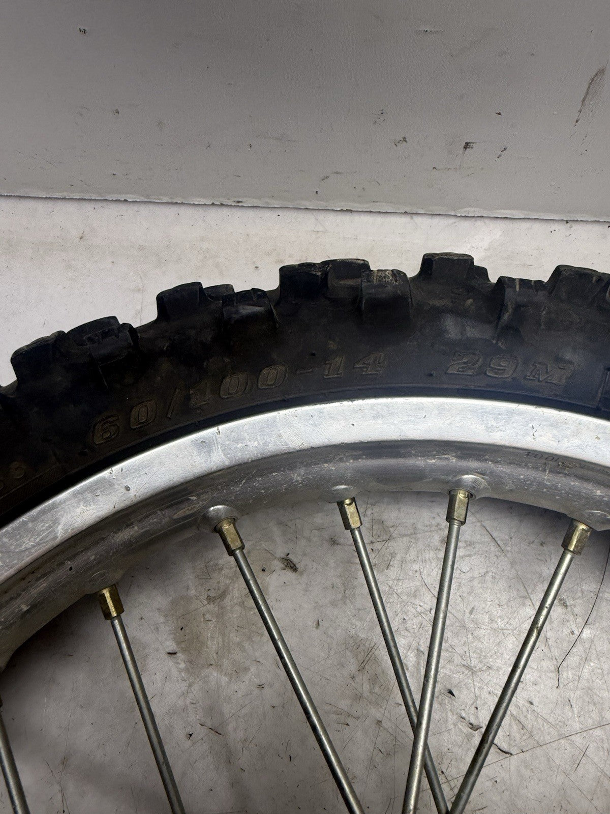 2000-2009 Kawasaki KX65 OEM Front Wheel Rim & Tire Ass’y 60/100-14