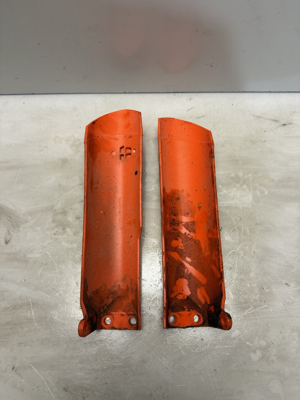 2006-2010 KTM 85SX OEM Fork Guards Protectors Set Orange