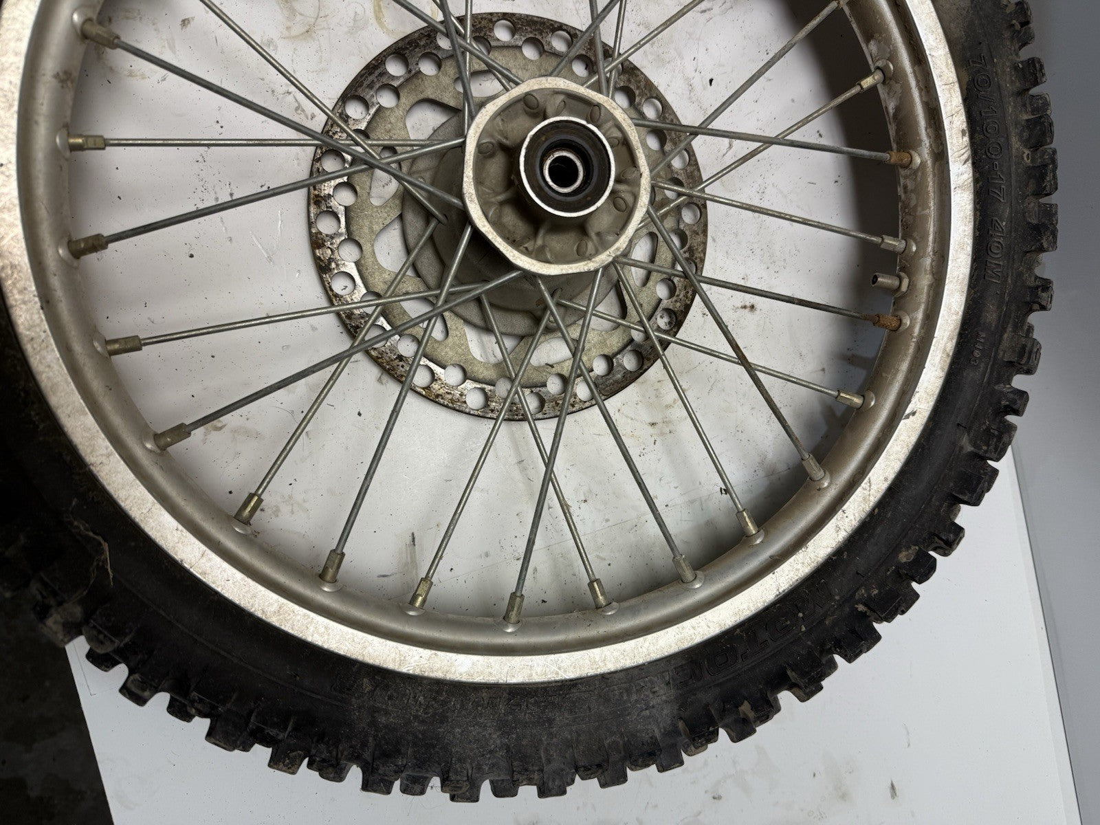 2003-2009 KAWASAKI KX85 OEM 17" X 1.40 SILVER FRONT WHEEL RIM 41034-1310