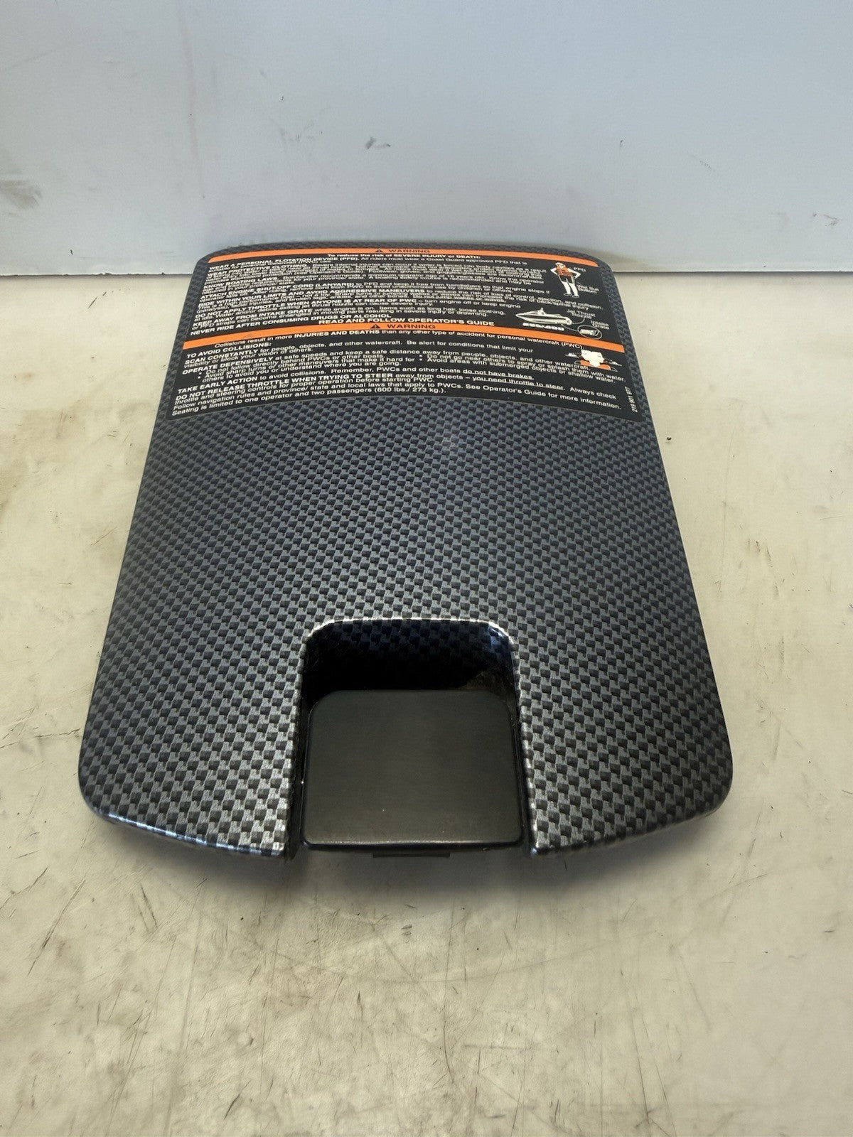 2003-2004 Sea-Doo GTX 4-TEC OEM Glove Box Door Lid Black Carbon Fiber Design