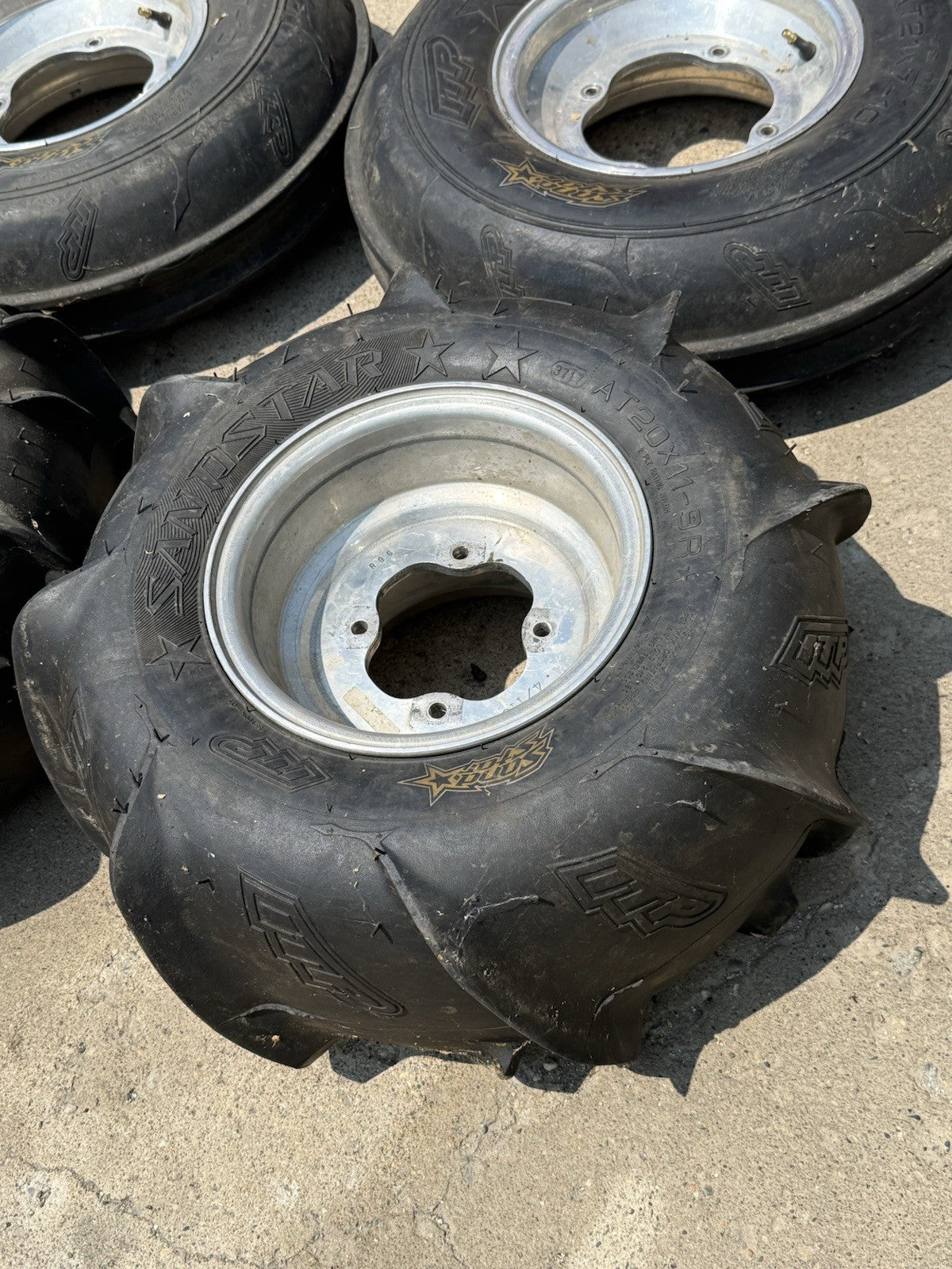 Yamaha Banshee STI Rims w/ ITP SANDSTAR Tires Set Front 4x156 and Rear 4x115