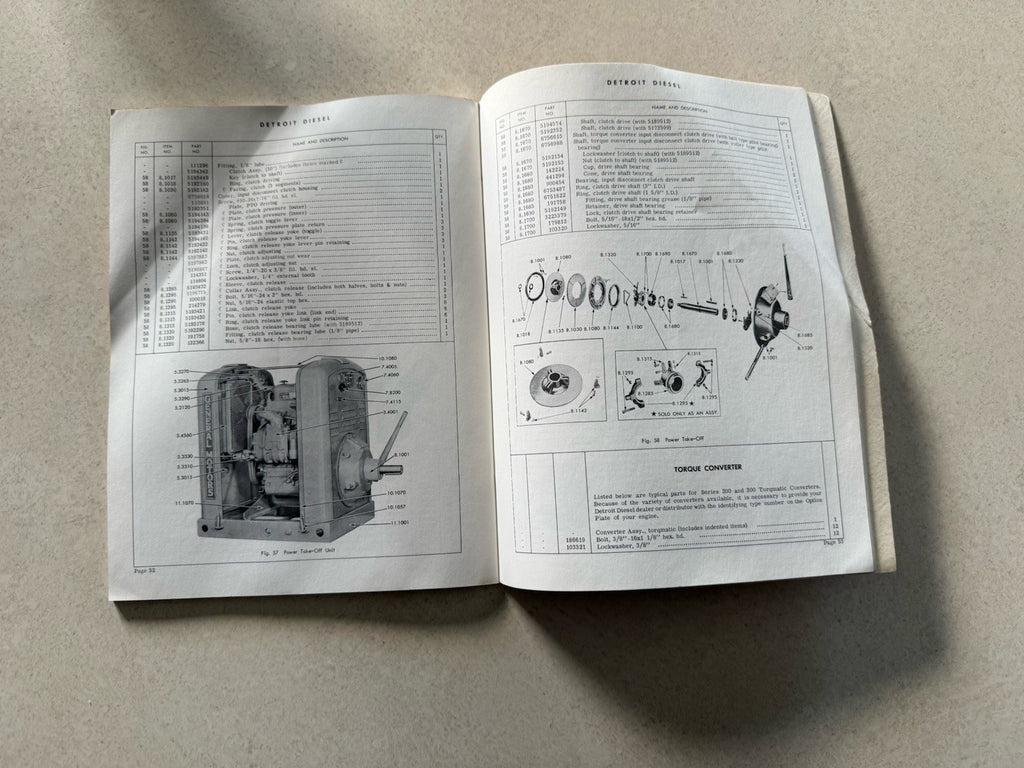 1966 Detroit Diesel GM 2-71 Engine Factory Original Parts Catalog Manual Book