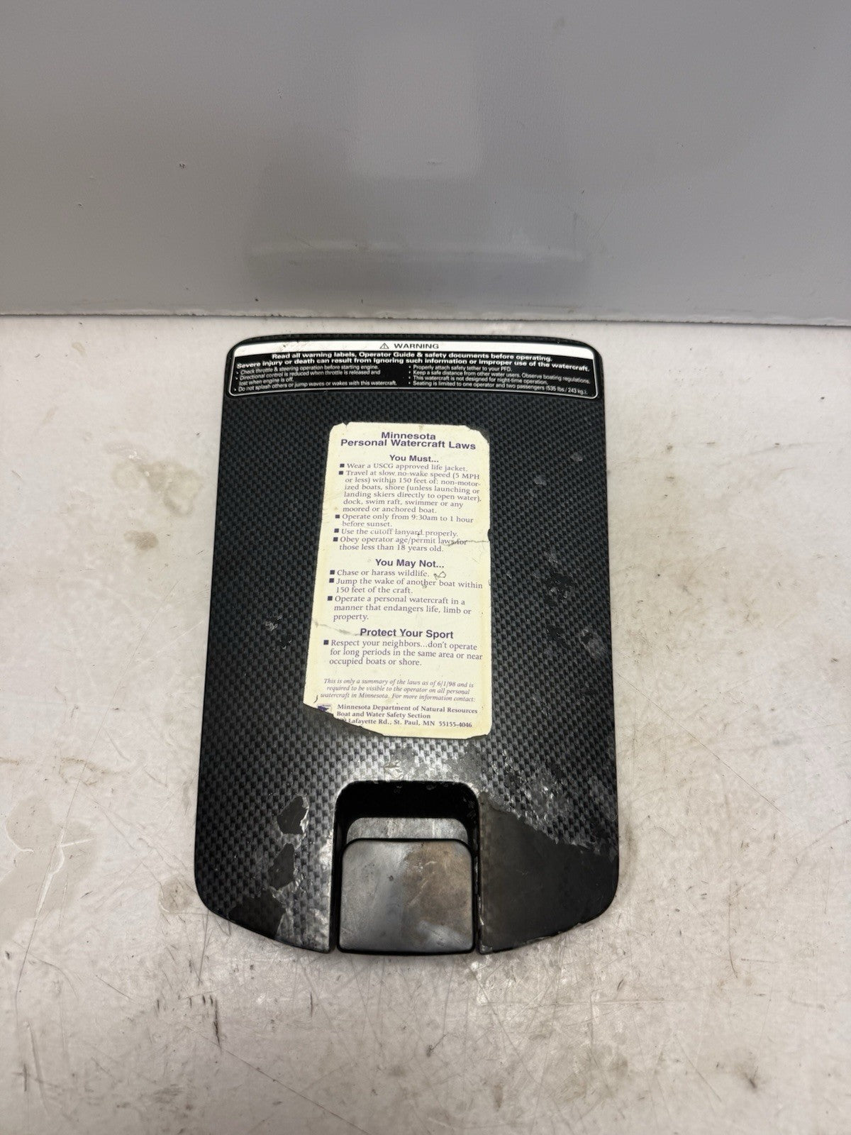 2000-2002 Sea-Doo GTX OEM Black Glove Box Lid Cover Door 269500753